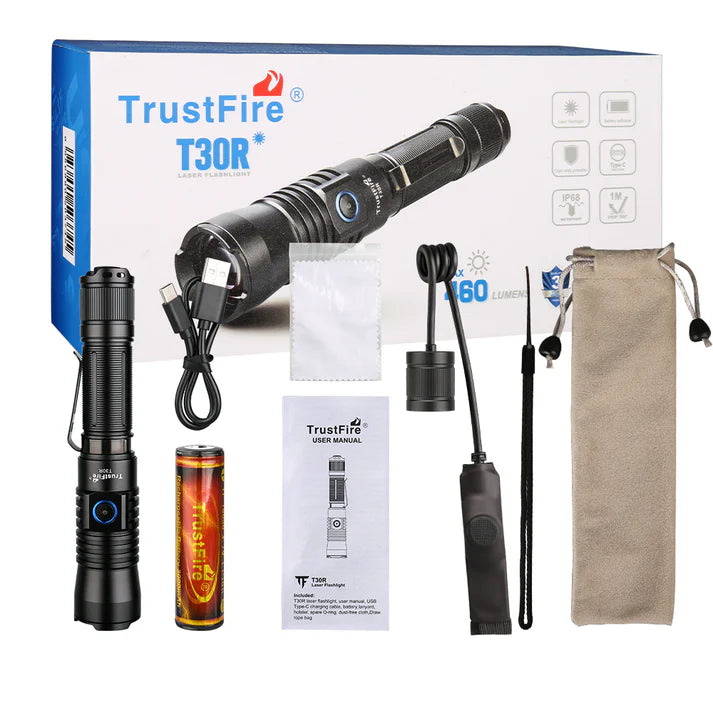 新品 TrustFire T30R LEP 照射距離1100m 460ルーメン T30R LEP Rechargeable Flashlight(GET 20% OFF AND A GIFT WITH YOUR PURC