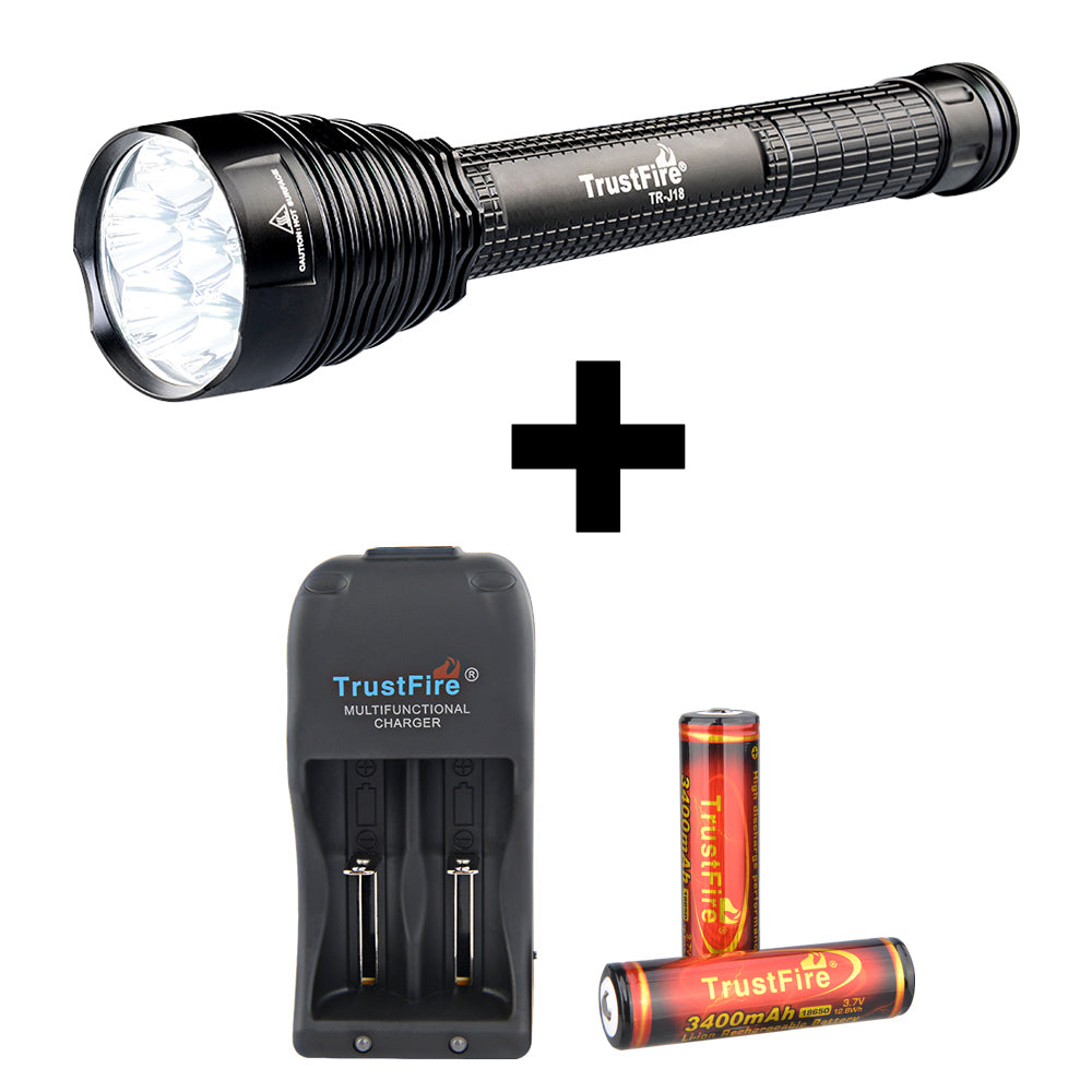 TrustFire MC18 Powerful Flashlight Fontal Max Output 1200 Lumens Distance  115m with Battery 1 x 18650 and Headband : : Tools & Home  Improvement