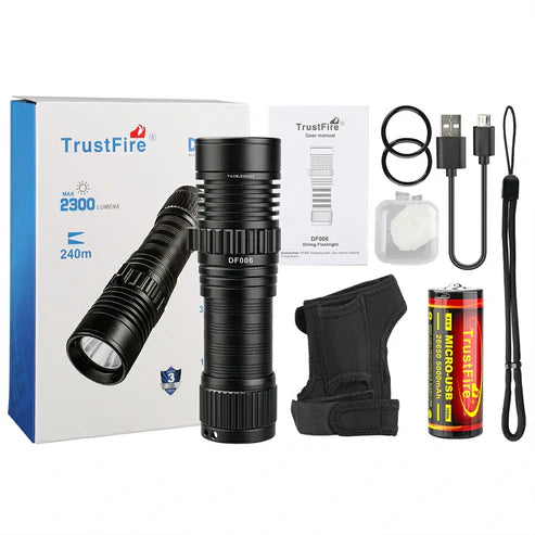 TrustFire DF006 Submersible Flashlight 2300 Lumens Underwater Activiti