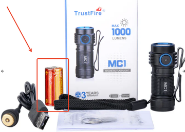 16340 650mAh Battery (MC1 Battery)