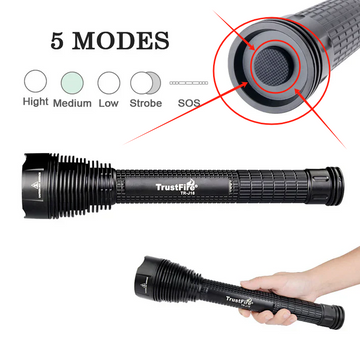 TrustFire TR-J18 High Power Flashlight 8000 Lumens Tail Button