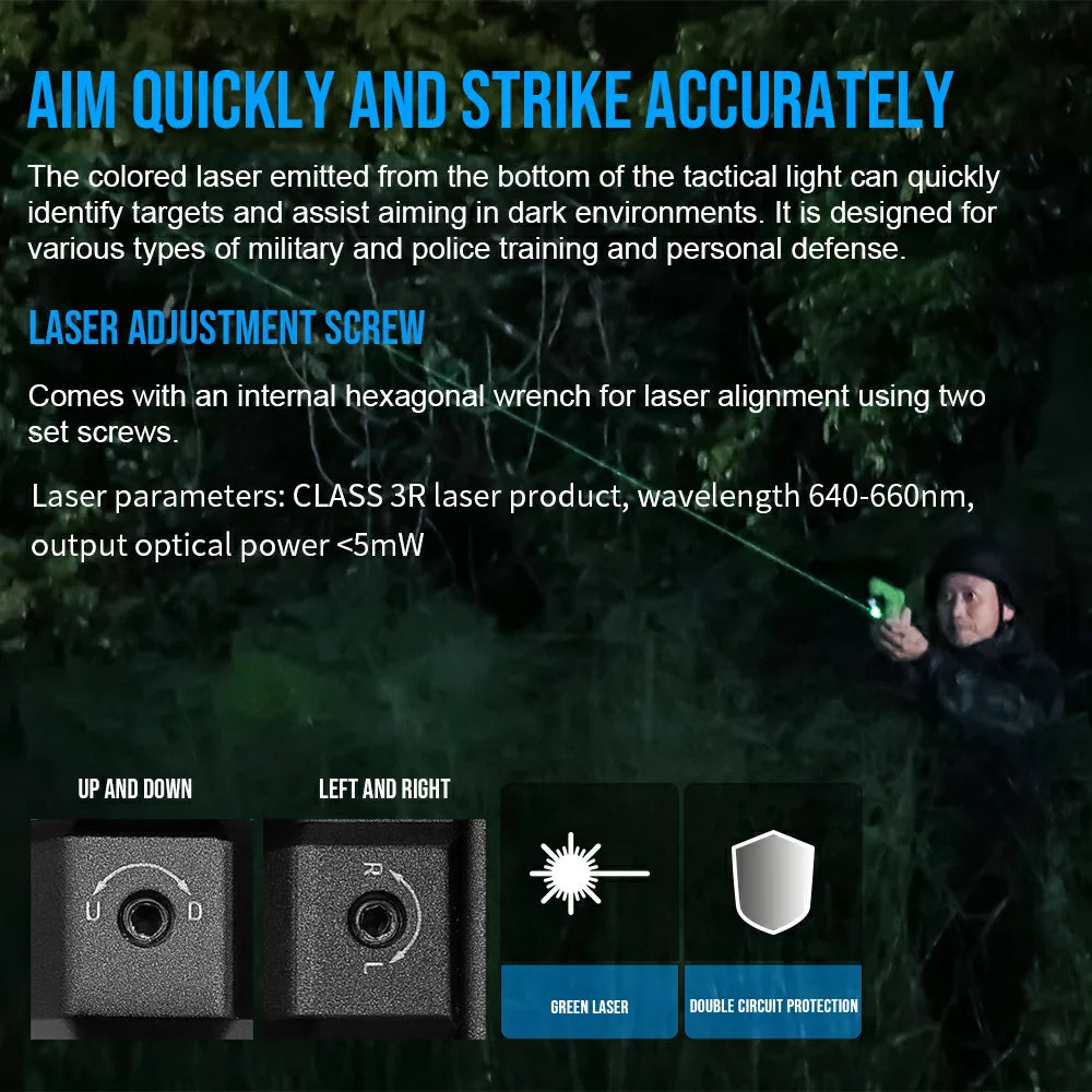 Tactical light and green laser combination