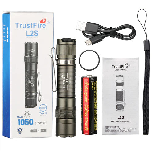 Trustfire L2S Tactical Flashlight, 1050 Lumen, 175M Throw
