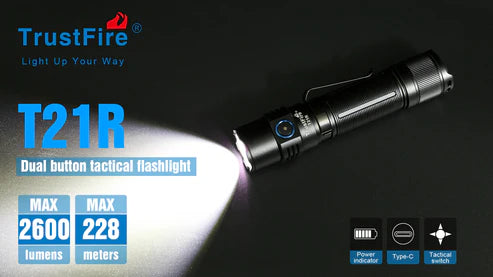 Rechargeable Tactical Flashlight 2600 Lumens