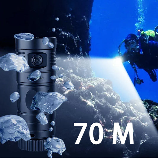 Trustfire DF90 Dive Light - 15000LM Bright Scuba Diving Flashlight, 70M Underwater Torch for Deep Sea Cave Diving and Underwater Photography